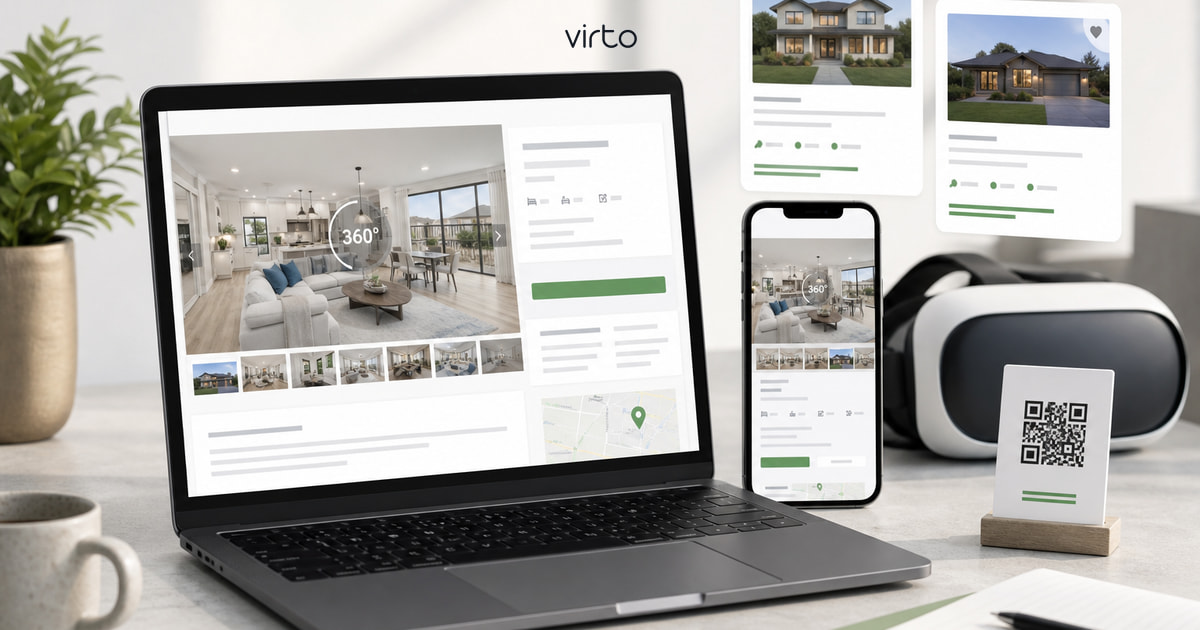 Add virtual tour to real estate listing on MLS, Zillow and brokerage website — 360 walkthrough share link, iframe embed and QR code with Virto 360