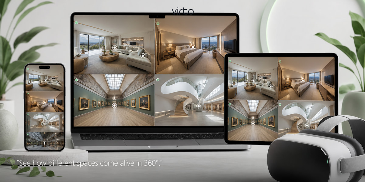 Virtual tour software for hotels — 360° room and property walkthrough gallery on Virto 360