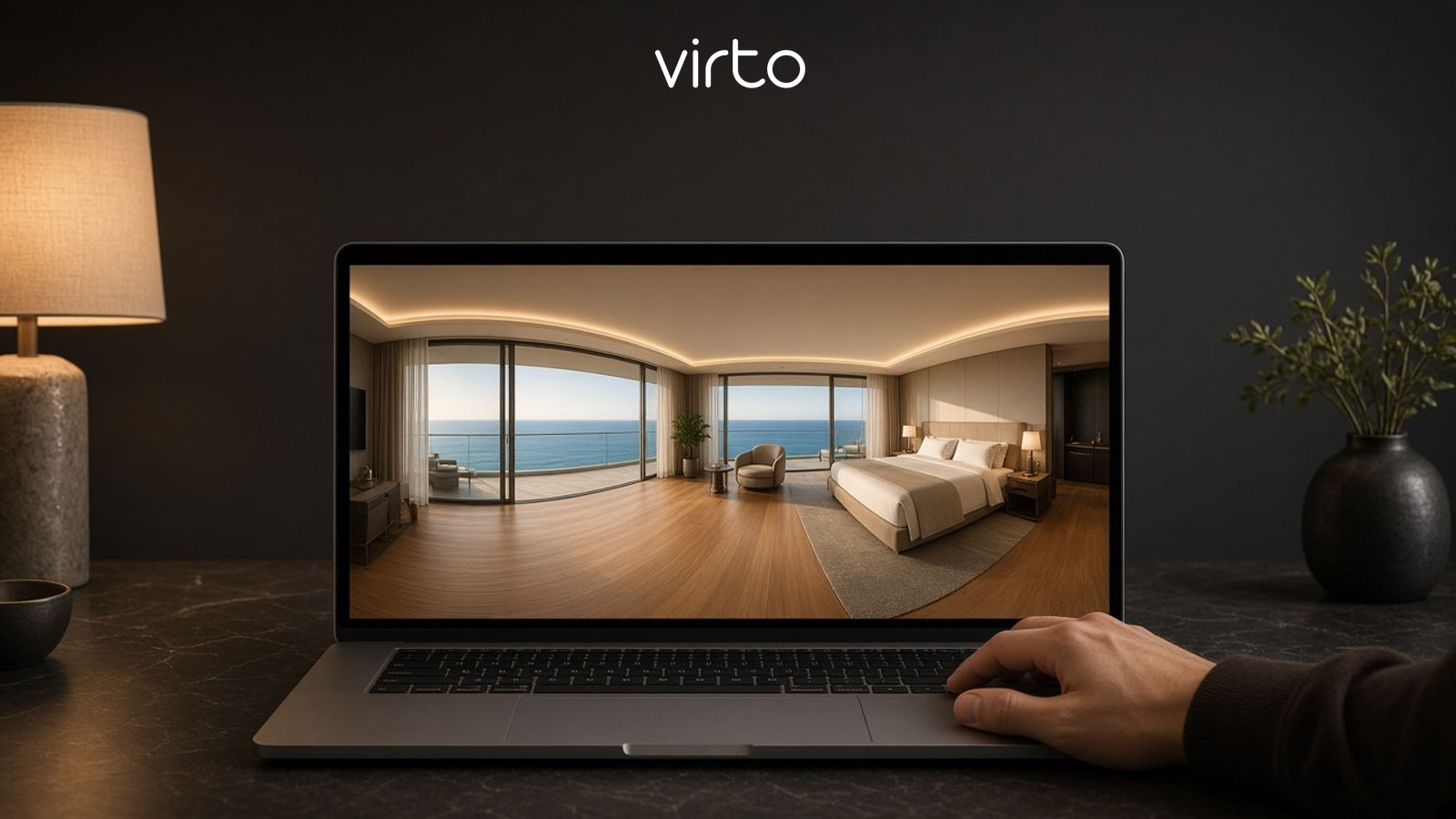 360 panorama viewer for a hotel room photo — browser preview, not a saved gallery