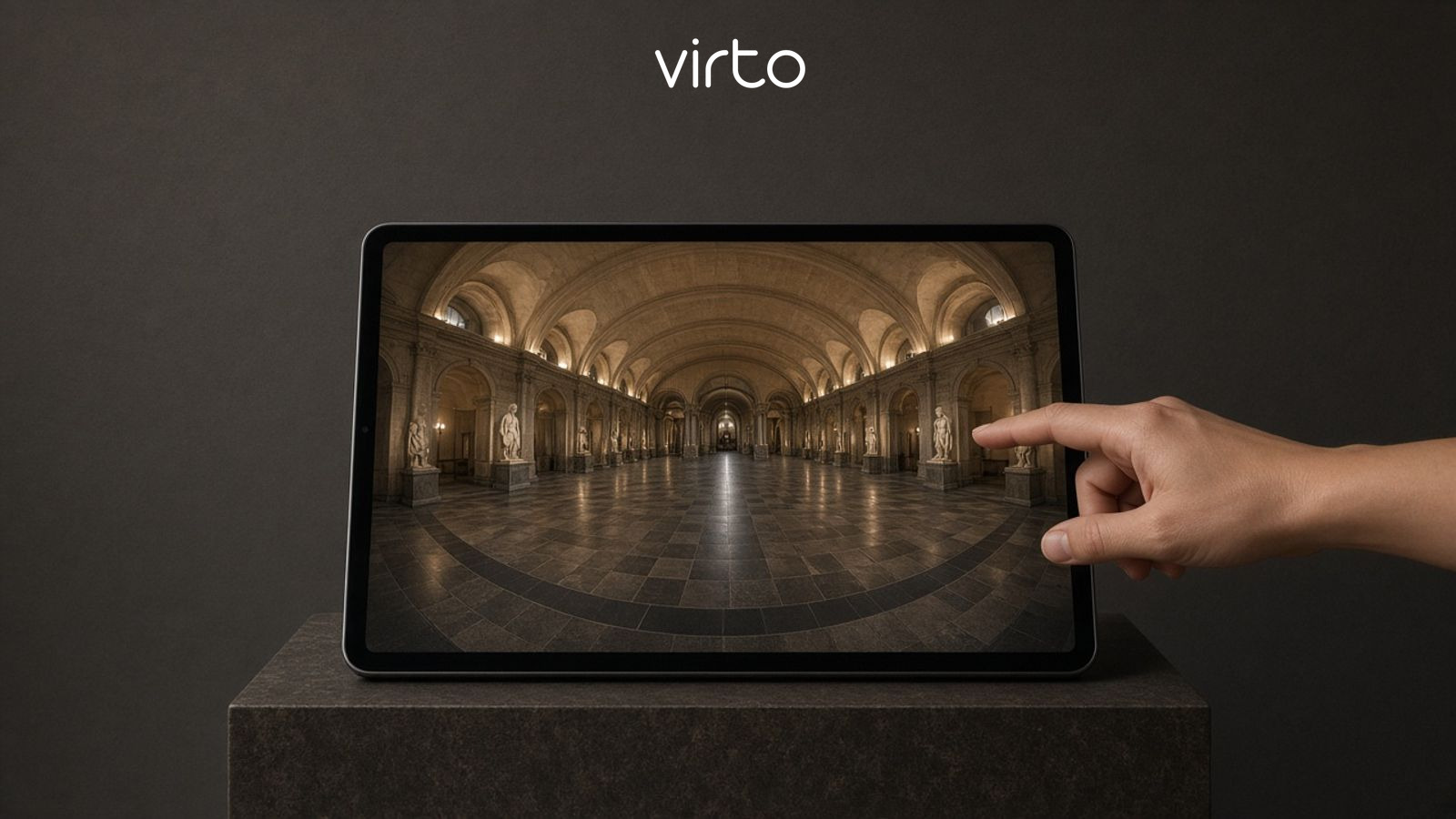 360 panorama viewer for a gallery photo — look around in the browser, nothing stored
