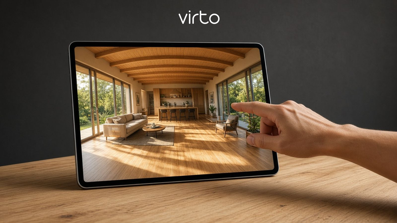 360 panorama viewer for a real estate listing — look around one room photo before you publish a tour