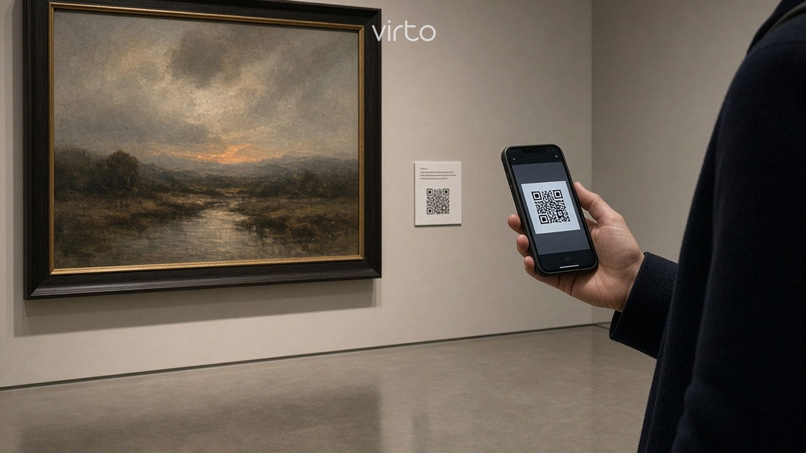 QR code for museum virtual tour — exhibition label QR scan